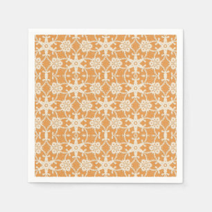 Antiek kant - oranje en crème servetten