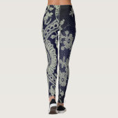 ANTIEK KANT PATROON LEGGINGS BLAUW EN GRIJS (Achterkant)