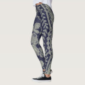 ANTIEK KANT PATROON LEGGINGS BLAUW EN GRIJS (Links)