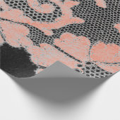 ANTIEK KANT ROZE EN ZWART inpakpapier (Hoek)