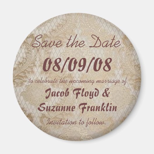 Antiek kant - Save the Date Magnets Magneet (Voorkant)