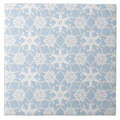 Antiek kant - wit en hemelblauw tegeltje (Voorkant)