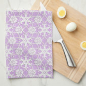 Antiek kant - wit en lavender theedoek (Quarter Fold)