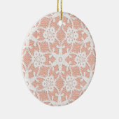 Antiek kant - wit en perzik keramisch ornament (Rechts)