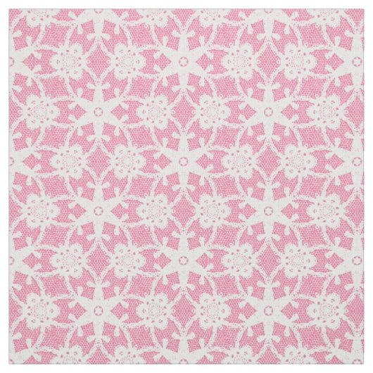 Antiek kant — wit en roos roze stof (Swatch)