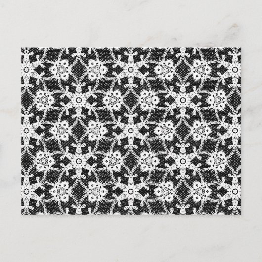 Antiek kant - wit en zwart briefkaart (Voorkant)