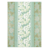 Antiek kant Witte Zee-groene bloem Tafelkleed (Voorkant)