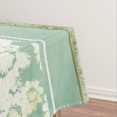 Antiek kant Witte Zee-groene bloem Tafelkleed (Voorbeeld)
