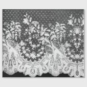 ANTIEK KANT ZWART EN WIT inpakpapier (Vlak)