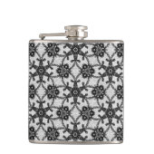 Antiek kant - zwart-wit heupfles (Voorkant)