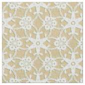 Antiek kantdruk - wit en beige stof (Close Up)