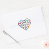 Antiek kantelen hart sticker (Envelop)