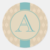 Antiek kanten monogram Stickers (Voorkant)