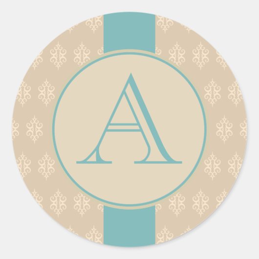 Antiek kanten monogram Stickers (Voorkant)