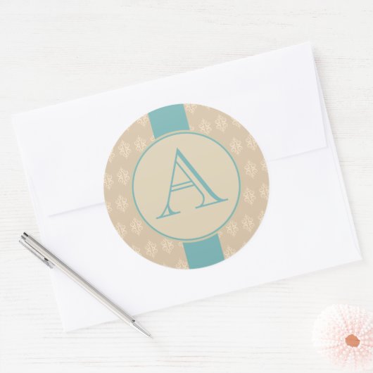 Antiek kanten monogram Stickers (Envelop)