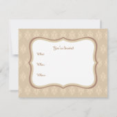 Antiek kanten patroonuitnodigingen kaart (Achterkant)