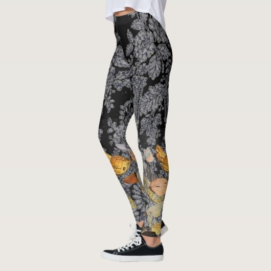 ANTIEK KANTPATROON VLINDERS ZWARTE LEGGINGS (Links)