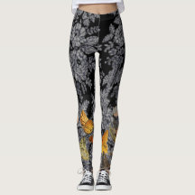 ANTIEK KANTPATROON VLINDERS ZWARTE LEGGINGS