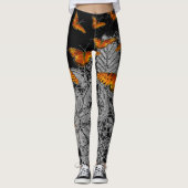 ANTIEK KANTPATROON ZWARTE LEGGINGS VLINDERS (Voorkant)