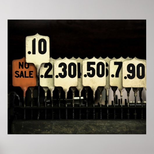 Antiek kasregister poster (Voorkant)