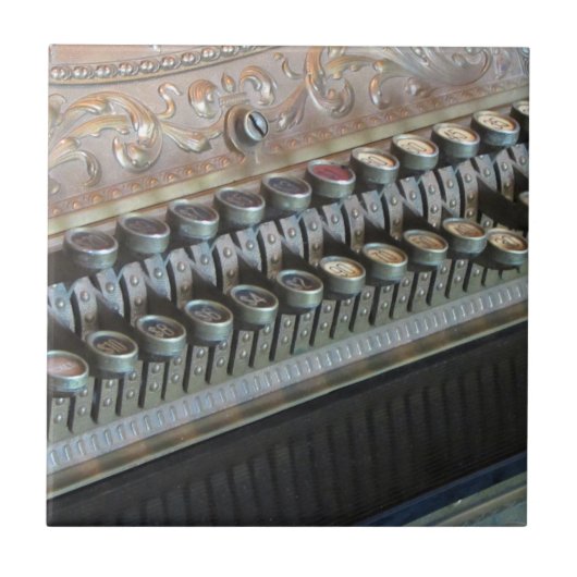 Antiek kasregister tegeltje (Voorkant)