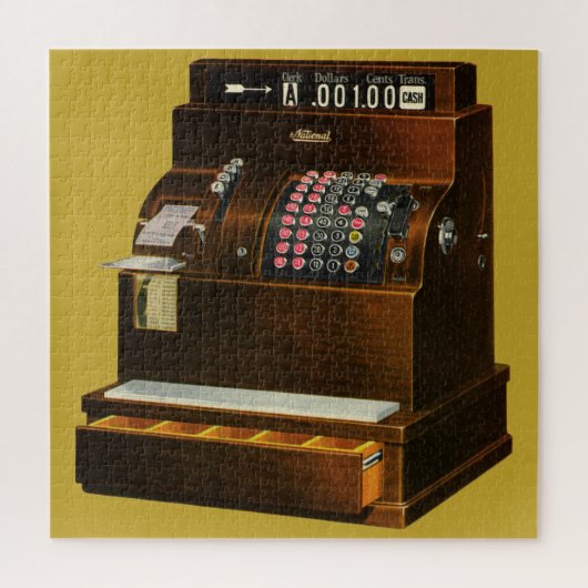 Antiek kassa, detailhandel legpuzzel (Verticaal)