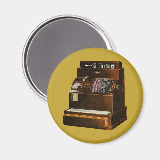 Antiek kassa,  detailhandel magneet (Voorkant / Achterkant)