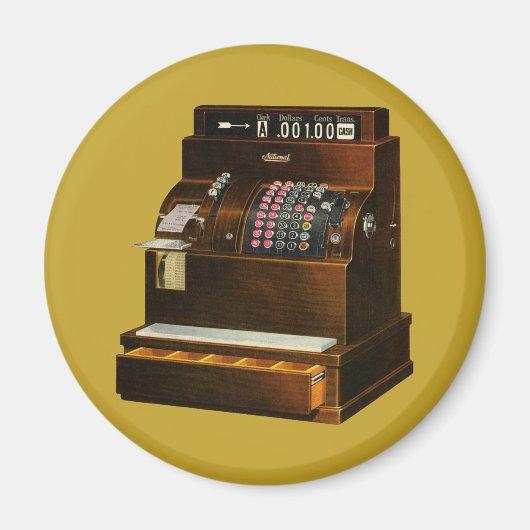 Antiek kassa,  detailhandel magneet (Voorkant)