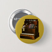 Antiek kassa,  detailhandel ronde button 5,7 cm (Voorkant /achterkant)