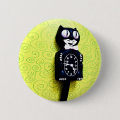 Antiek Kat Clock Button (Voorkant)