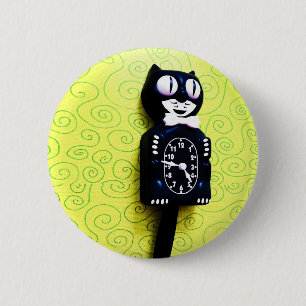Antiek Kat Clock Button