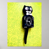 Antiek Kat Clock Poster (Voorkant)