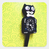 Antiek Kat Clock Sticker (Voorkant)