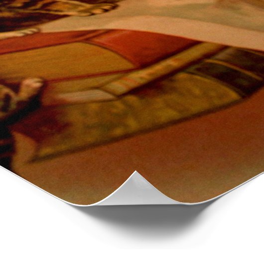 Antiek Kat Kittens & Books School Poster (Hoek)