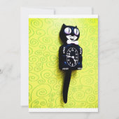 Antiek Kat Klok Uitnodiging (Voorkant)