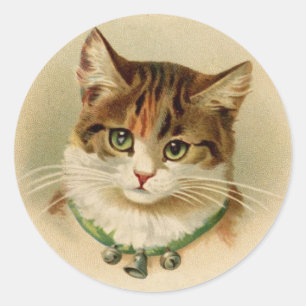 Antiek kat met klokken Stickers