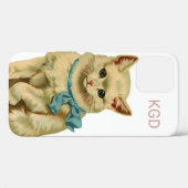 Antiek  kat schilderen kitten monogram kitsch Case-Mate iPhone case (Achterkant (horizontaal))