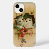 Antiek  kat schilderij schattige kitten vlinder Case-Mate iPhone case (Achterkant)