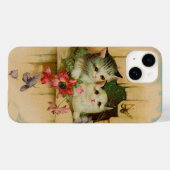 Antiek kat schilderij schattige kitten vlinder Case-Mate iPhone case (Achterkant (horizontaal))