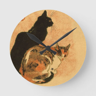 Antiek katten Theopolide Steinlen Dieren Ronde Klok