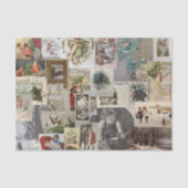 Antiek Kerst Ephemera Collage Decoupage Tissuepapier (Voorkant)