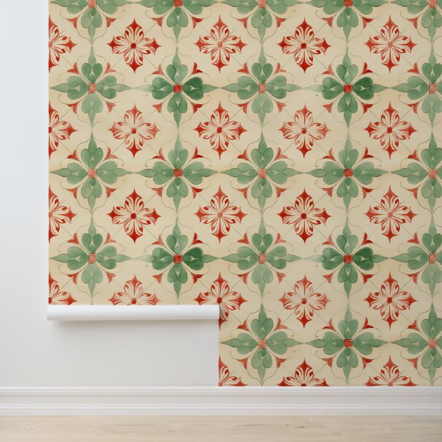 Antiek Kerst Tegel Behang (Applicatie)