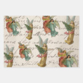 Antiek kerstAngels muziekblad Inpakpapier Vel (Voorkant 3)