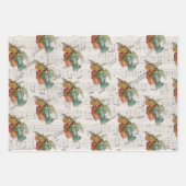 Antiek kerstAngels muziekblad Inpakpapier Vel (Voorkant)