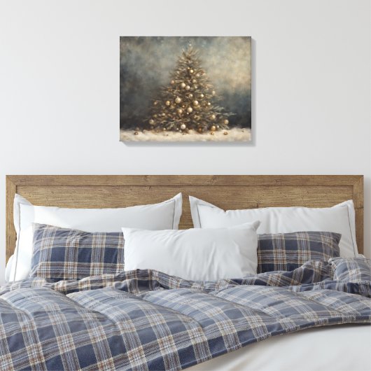 Antiek kerstboom Wall Art - Moody print. Canvas Afdruk (Insitu (Slaapkamer))
