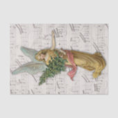 Antiek Kerstengel Victoriaans Christelijk Groot Tissuepapier (Voorkant)