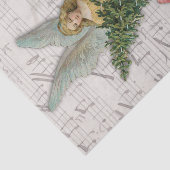 Antiek Kerstengel Victoriaans Christelijk Groot Tissuepapier (Detail)