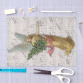 Antiek Kerstengel Victoriaans Christelijk Groot Tissuepapier (Craft)