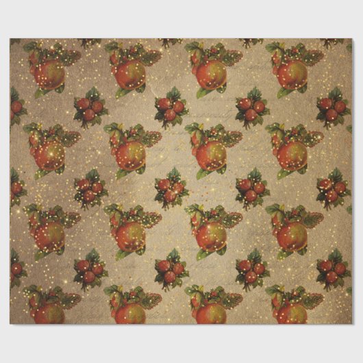 Antiek kerstfeest met rode kerst cadeaupapier (Vlak)