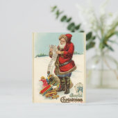 Antiek kerstfeestbegroetingen feestdagenkaart (Staand voorkant)